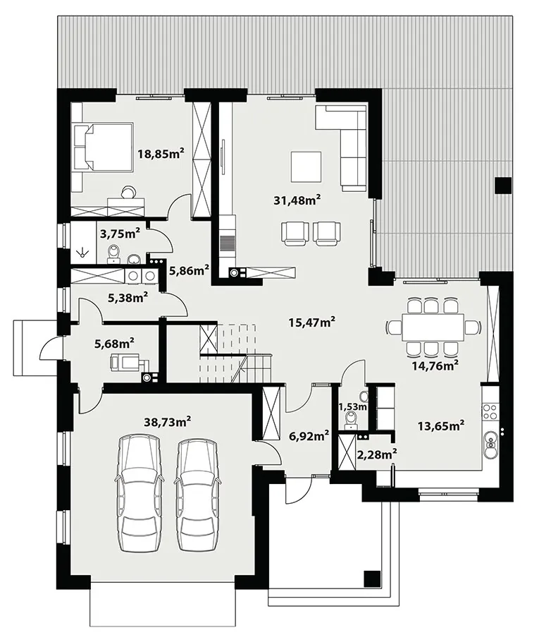 Планировка дома «Гранд 3», 1-й этаж