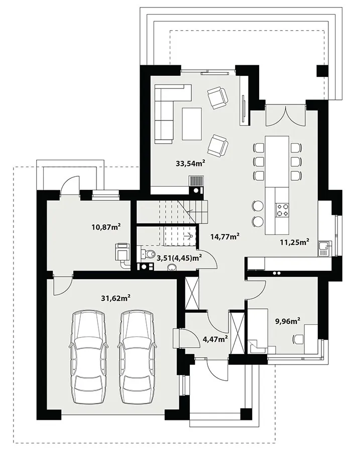 Планировка дома «Карат 2», 1-й этаж
