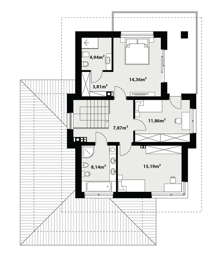 Планировка дома «Карат 3», 2-й этаж